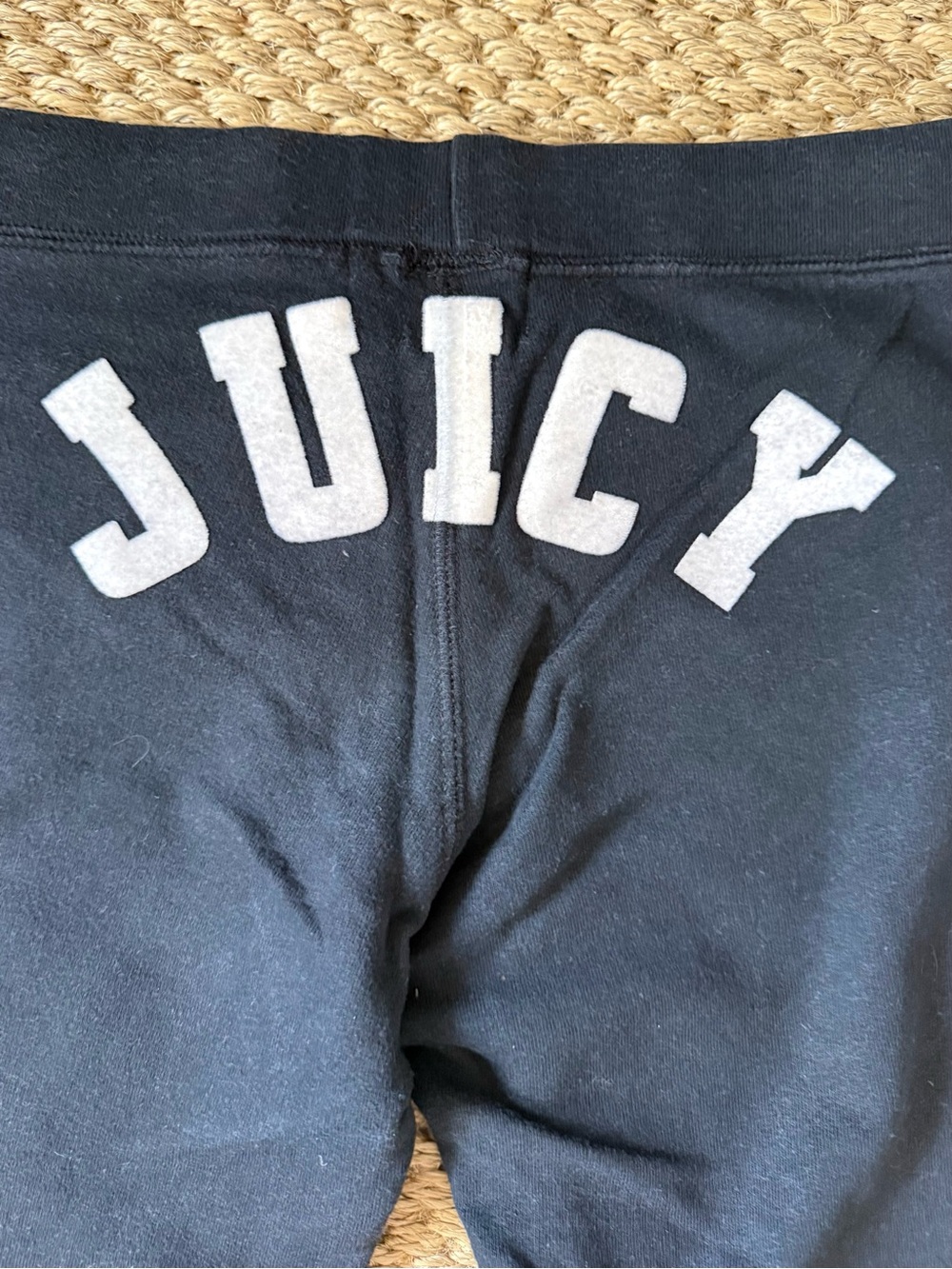 Juicy Couture Black VINTAGE Y2K Sweatpants with White JUICY Applique